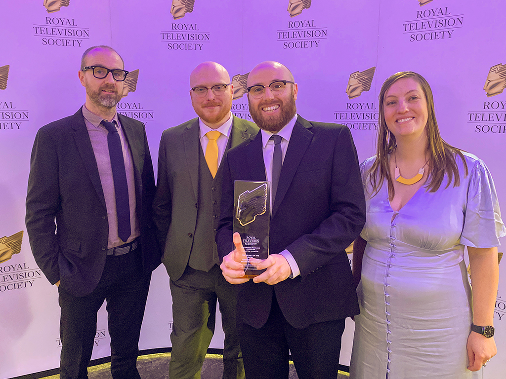 Matt Cochrane and colleagues at the RTS Awards, reflecting real creative business experience